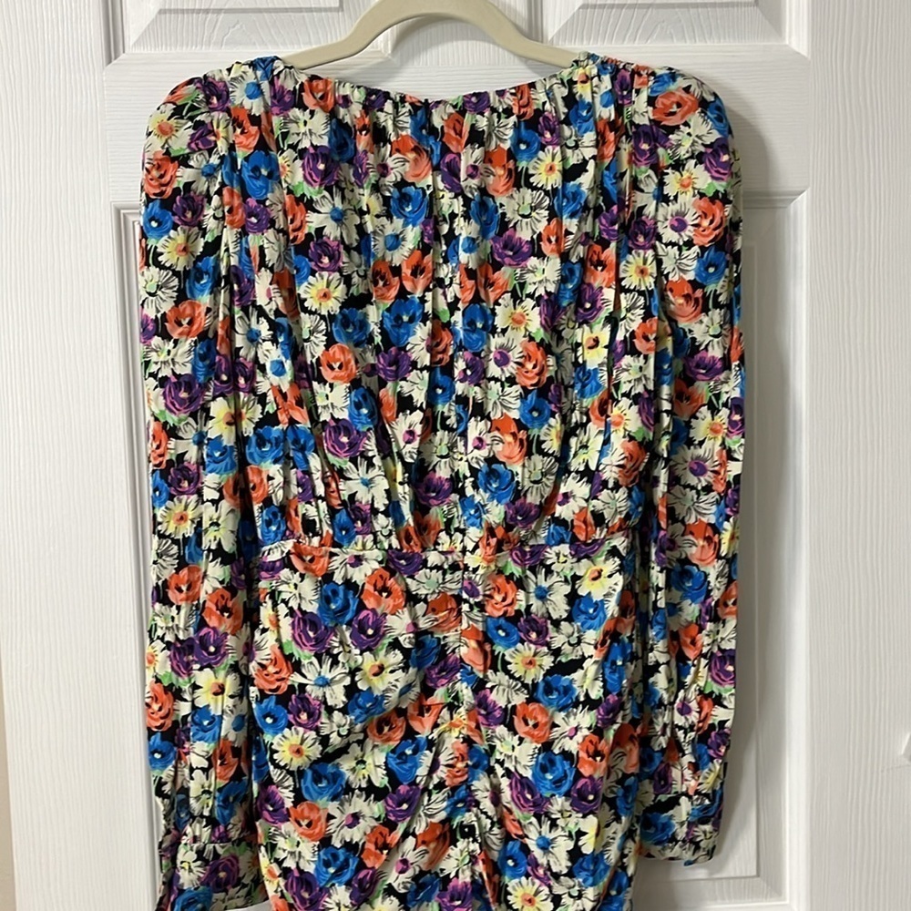 ⭐️ NWOT- Zara floral print long-sleeve mini dress- size XS - Picture 6 of 11